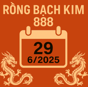 nuôi lô Rồng Bạch Kim hôm nay 888 và hai rồng vàng, nền cam nâu nổi bật.