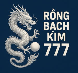 Hình ảnh rồng bạc và dòng chữ Rồng Bạch Kim 777 trên nền xanh đậm, biểu tượng soi cầu XSMB hiện đại
