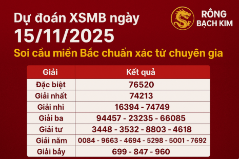 Dự đoán XSMB ngày 15/11/2025 – Soi cầu miền Bắc chuẩn xác từ chuyên gia Rồng Bạch Kim