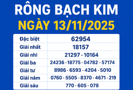 Rồng Bạch Kim ngày 13/11/2025 – Phân tích cầu lô miền Bắc chuẩn xác nhất hôm nay